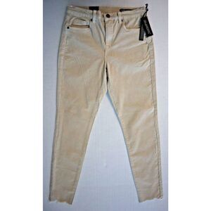BLANKNYC Women Sz 28 Cream/Ivory The Bond Mid-Rise Skinny Ankle Corduroy Pants